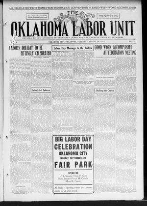 The Oklahoma Labor Unit (Oklahoma City, Okla.), Vol. 3, No. 12, Ed. 1 Saturday, August 26, 1911
