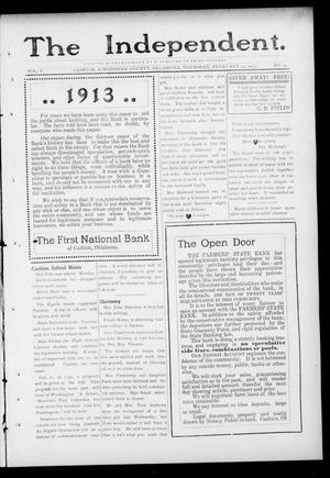 The Independent. (Cashion, Okla.), Vol. 5, No. 41, Ed. 1 Thursday, February 13, 1913