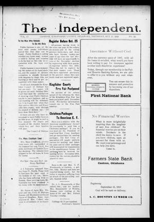 The Independent. (Cashion, Okla.), Vol. 11, No. 25, Ed. 1 Thursday, October 17, 1918