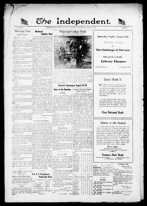 The Independent. (Cashion, Okla.), Vol. 14, No. 13, Ed. 1 Thursday, August 4, 1921