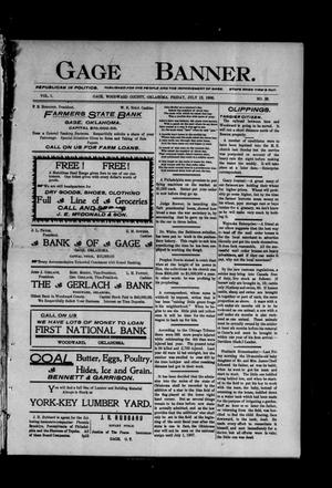 Gage Banner. (Gage, Okla.), Vol. 1, No. 28, Ed. 1 Friday, July 13, 1906