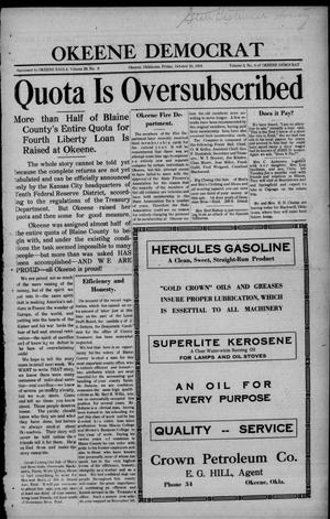 Okeene Democrat (Okeene, Okla.), Vol. 3, No. 6, Ed. 1 Friday, October 25, 1918