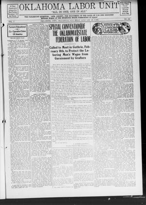 Oklahoma Labor Unit (Oklahoma City, Okla.), Vol. 1, No. 33, Ed. 1 Saturday, January 30, 1909