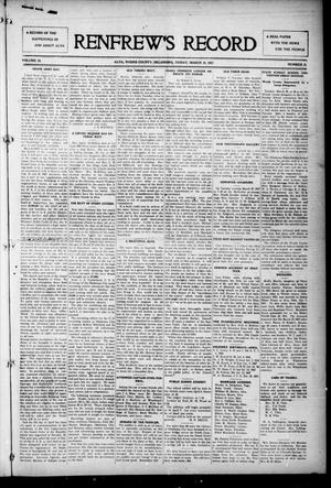 Renfrew's Record (Alva, Okla.), Vol. 16, No. 21, Ed. 1 Friday, March 30, 1917