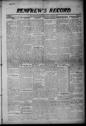 Primary view of object titled 'Renfrew's Record (Alva, Okla.), Vol. 16, No. 52, Ed. 1 Friday, November 2, 1917'.