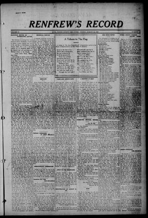 Renfrew's Record (Alva, Okla.), Vol. 17, No. 42, Ed. 1 Friday, August 16, 1918
