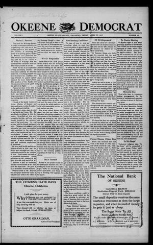 Primary view of object titled 'Okeene Democrat (Okeene, Okla.), Vol. 1, No. 33, Ed. 1 Friday, April 27, 1917'.