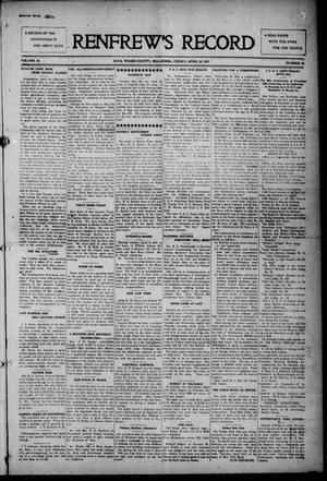 Renfrew's Record (Alva, Okla.), Vol. 16, No. 24, Ed. 1 Friday, April 20, 1917
