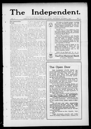 The Independent. (Cashion, Okla.), Vol. 5, No. 22, Ed. 1 Thursday, October 3, 1912