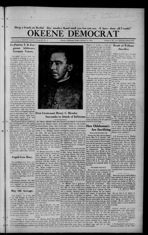 Primary view of object titled 'Okeene Democrat (Okeene, Okla.), Vol. 3, No. 4, Ed. 1 Friday, October 11, 1918'.