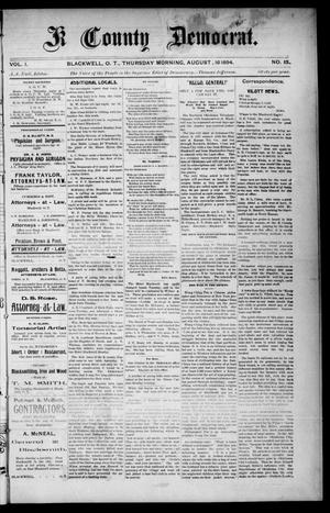 Primary view of object titled 'K County Democrat (Blackwell, Okla. Terr.), Vol. 1, No. 13, Ed. 1 Thursday, August 16, 1894'.