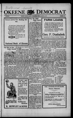 Okeene Democrat (Okeene, Okla.), Vol. 1, No. 46, Ed. 1 Saturday, July 28, 1917