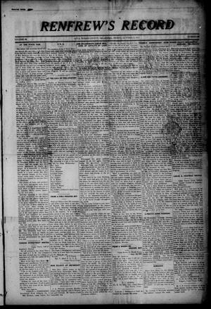 Primary view of object titled 'Renfrew's Record (Alva, Okla.), Vol. 16, No. 48, Ed. 1 Friday, October 5, 1917'.