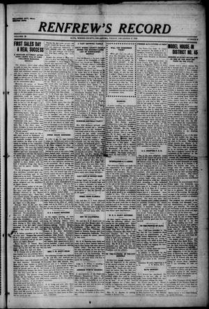 Primary view of object titled 'Renfrew's Record (Alva, Okla.), Vol. 20, No. 8, Ed. 1 Friday, December 17, 1920'.
