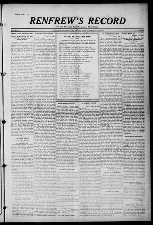 Renfrew's Record (Alva, Okla.), Vol. 17, No. 47, Ed. 1 Friday, September 20, 1918