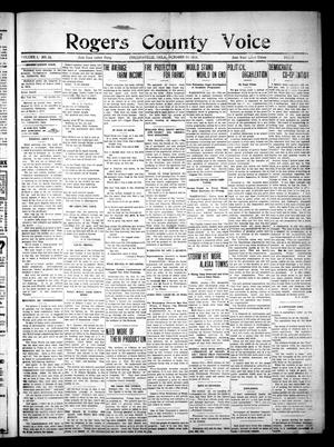 Primary view of object titled 'Rogers County Voice. (Collinsville, Okla.), Vol. 1, No. 14, Ed. 1 Saturday, October 18, 1913'.