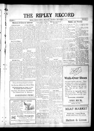 The Ripley Record (Ripley, Okla.), Vol. 2, No. 11, Ed. 1 Thursday, September 4, 1919