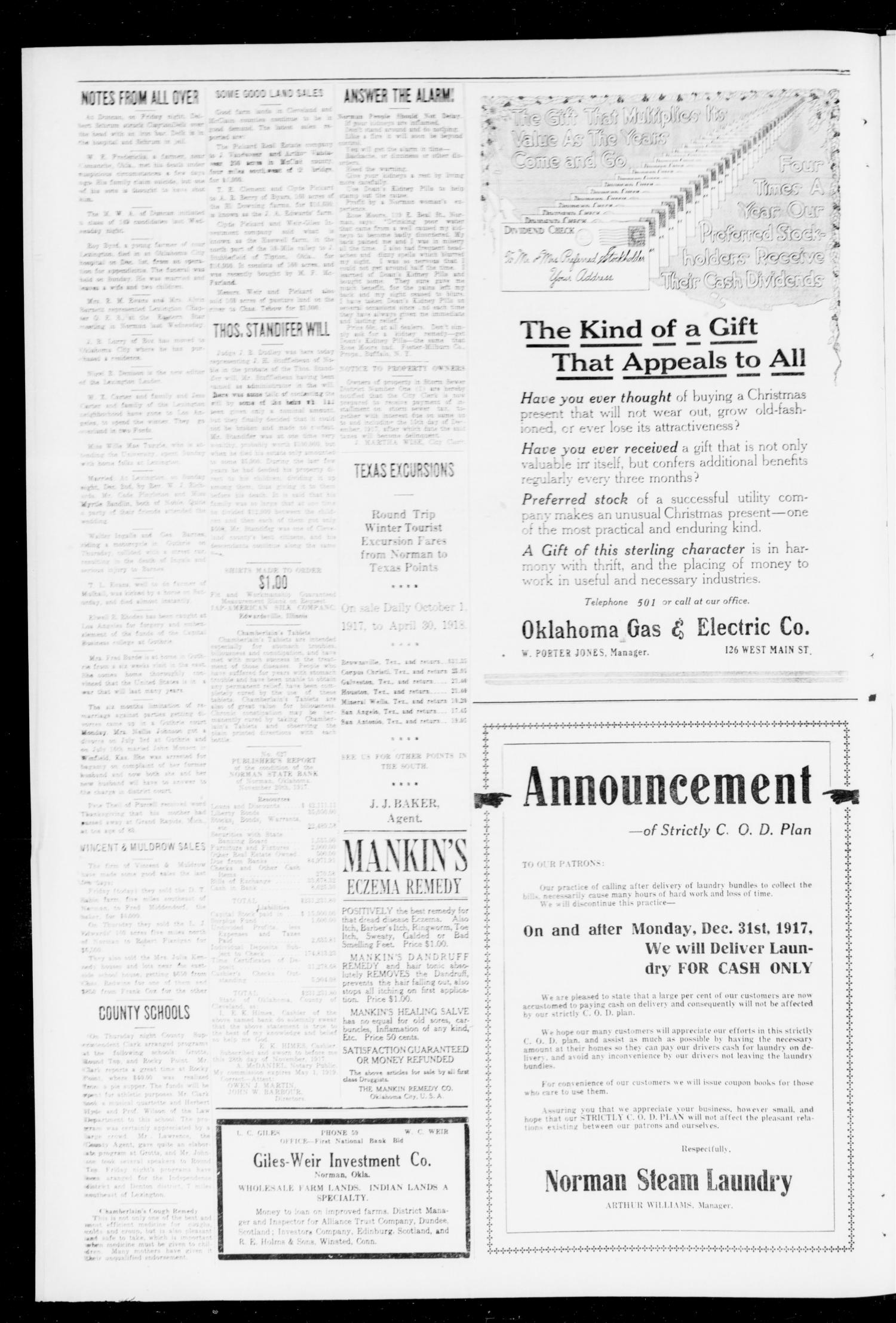 Cleveland County Enterprise (Norman, Okla.), Vol. 26, No. 24, Ed. 1 Thursday, December 13, 1917
                                                
                                                    [Sequence #]: 2 of 8
                                                