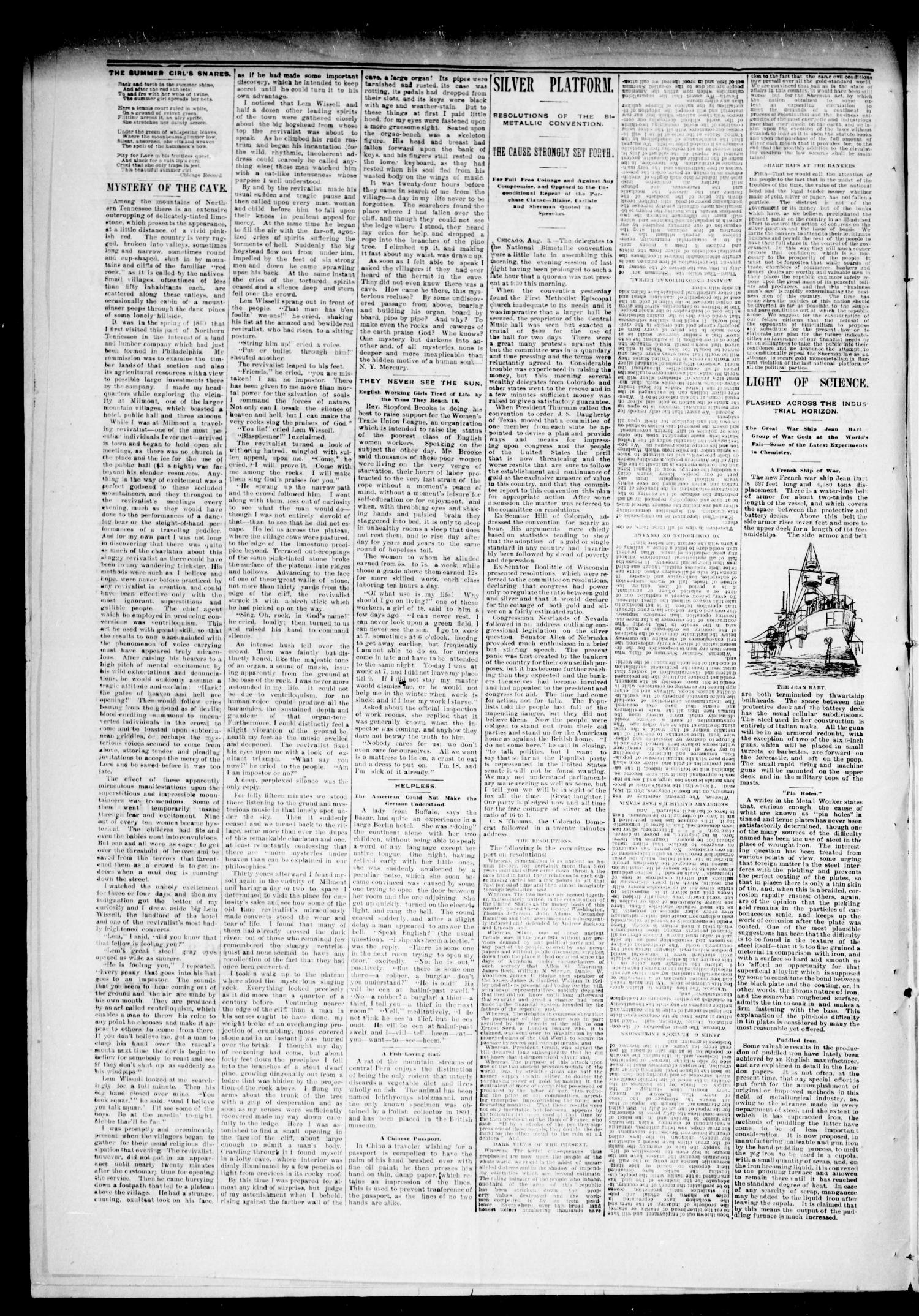 The Hennessey Democrat. (Hennessey, Okla. Terr.), Vol. 1, No. 46, Ed. 1 Saturday, August 12, 1893
                                                
                                                    [Sequence #]: 2 of 8
                                                
