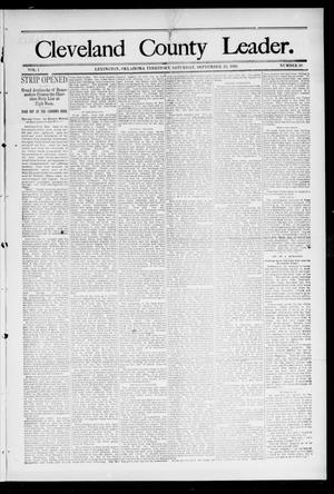 Primary view of object titled 'Cleveland County Leader. (Lexington, Okla.), Vol. 1, No. 38, Ed. 1 Saturday, September 23, 1893'.