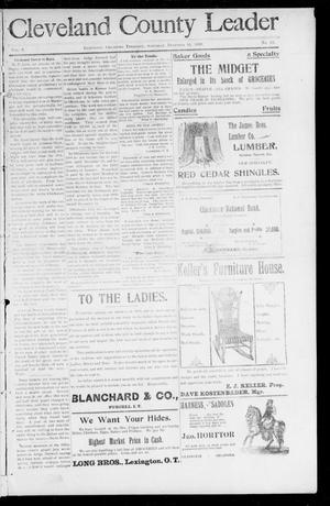 Cleveland County Leader (Lexington, Okla. Terr.), Vol. 9, No. 11, Ed. 1 Saturday, December 9, 1899