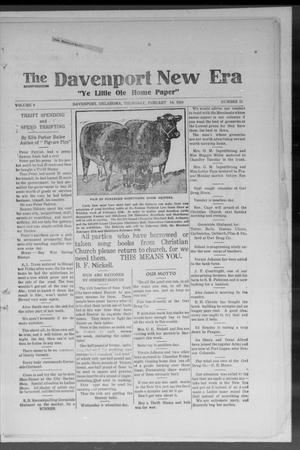 Primary view of object titled 'The Davenport New Era (Davenport, Okla.), Vol. 10, No. 1, Ed. 1 Thursday, February 14, 1918'.