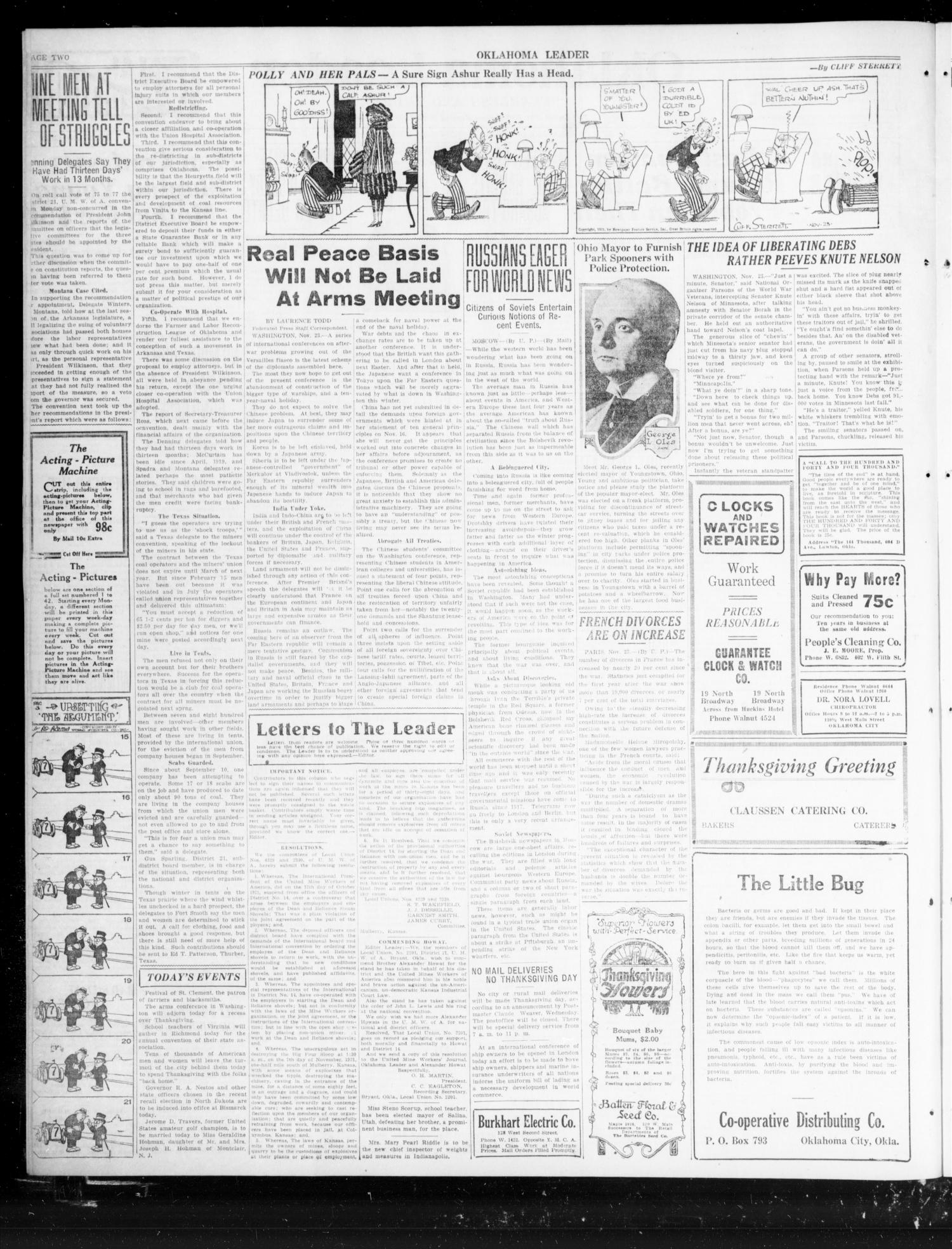 Oklahoma Leader (Oklahoma City, Okla.), Vol. 2, No. 86, Ed. 1 Wednesday, November 23, 1921
                                                
                                                    [Sequence #]: 4 of 6
                                                