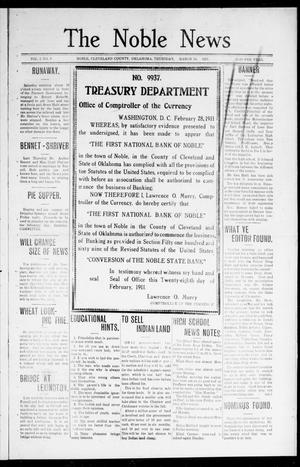 The Noble News (Noble, Okla.), Vol. 1, No. 9, Ed. 1 Thursday, March 16, 1911