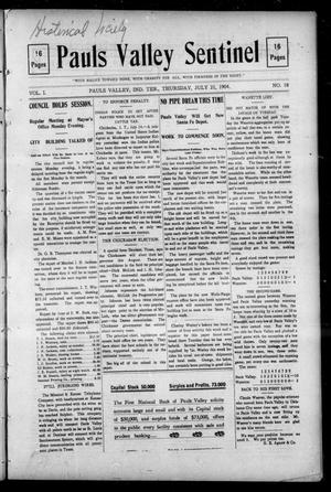 Pauls Valley Sentinel (Pauls Valley, Indian Terr.), Vol. 1, No. 18, Ed. 1 Thursday, July 21, 1904