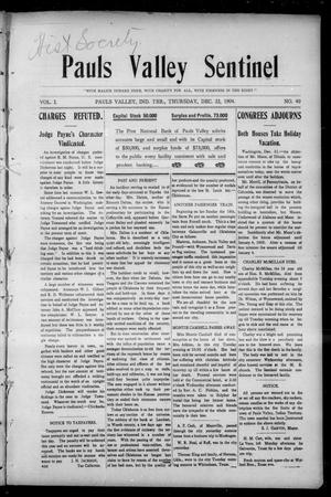 Pauls Valley Sentinel (Pauls Valley, Indian Terr.), Vol. 1, No. 40, Ed. 1 Thursday, December 22, 1904