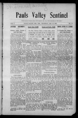 Pauls Valley Sentinel (Pauls Valley, Indian Terr.), Vol. 1, No. 44, Ed. 1 Thursday, January 19, 1905