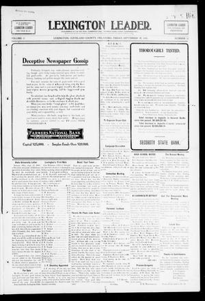 Primary view of object titled 'Lexington Leader. (Lexington, Okla.), Vol. 17, No. 52, Ed. 1 Friday, September 18, 1908'.