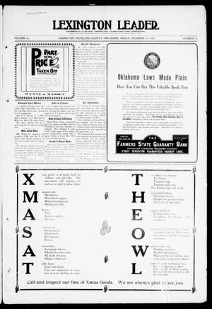 Primary view of object titled 'Lexington Leader. (Lexington, Okla.), Vol. 19, No. 12, Ed. 1 Friday, December 10, 1909'.