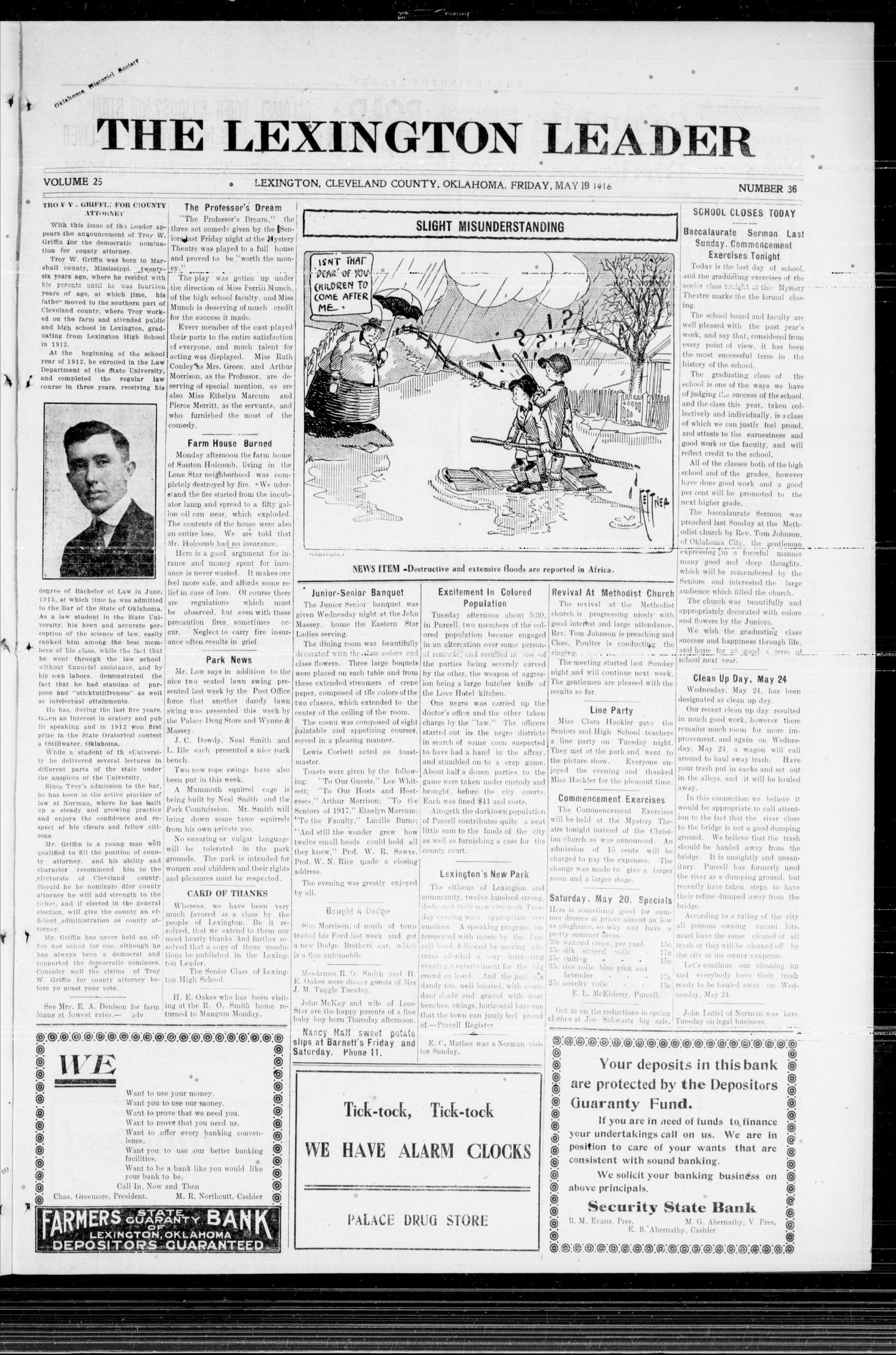 The Lexington Leader (Lexington, Okla.), Vol. 25, No. 36, Ed. 1 Friday, May 19, 1916
                                                
                                                    [Sequence #]: 1 of 8
                                                