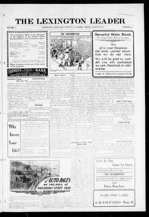 The Lexington Leader (Lexington, Okla.), Vol. 25, No. 49, Ed. 1 Friday, August 18, 1916