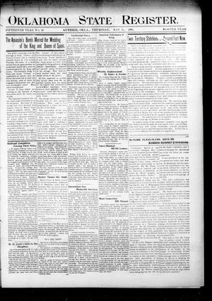 Primary view of object titled 'Oklahoma State Register. (Guthrie, Okla.), Vol. 15, No. 20, Ed. 1 Thursday, May 31, 1906'.