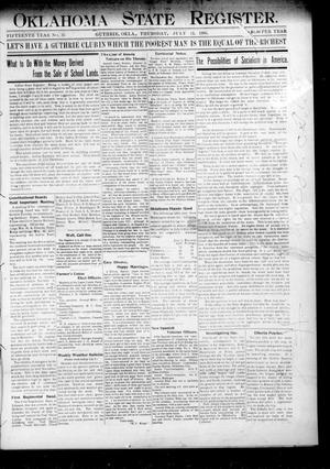 Oklahoma State Register. (Guthrie, Okla.), Vol. 15, No. 25, Ed. 1 Thursday, July 12, 1906