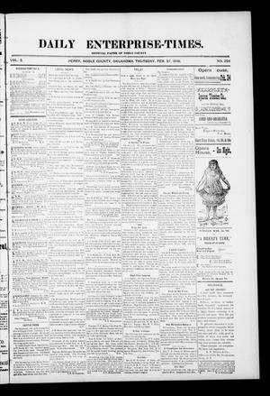 Daily Enterprise-Times. (Perry, Okla.), Vol. 1, No. 256, Ed. 1 Thursday, February 27, 1896