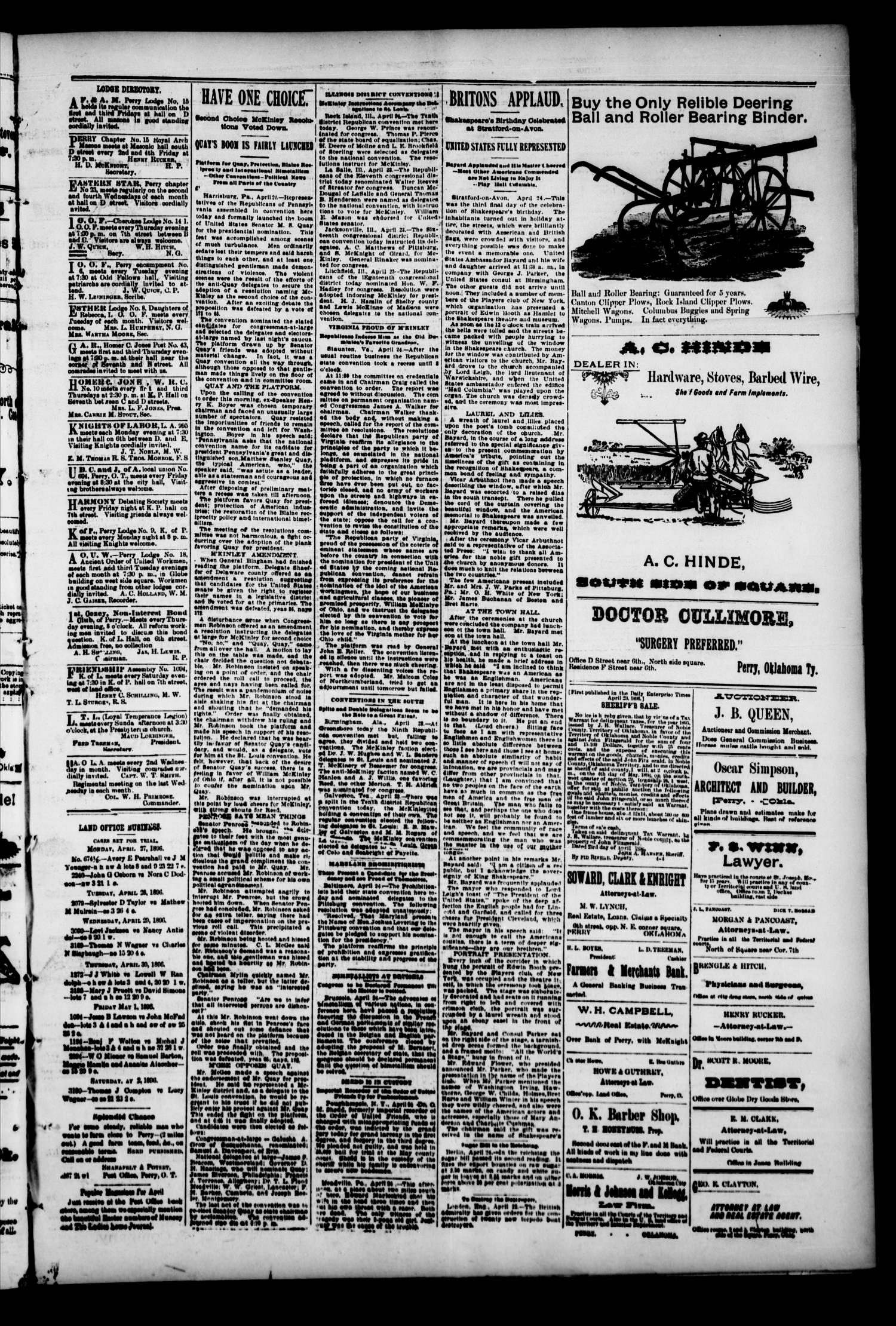Daily Enterprise-Times. (Perry, Okla.), Vol. 3, No. 305, Ed. 1 Friday, April 24, 1896
                                                
                                                    [Sequence #]: 3 of 4
                                                