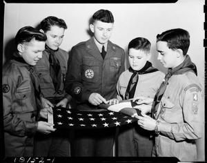 Boy Scouts Folding a U.S. Flag