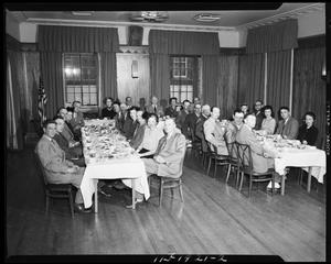 Men and Women at Banquet Tables for General Food Sales Company in Oklahoma City, Oklahoma