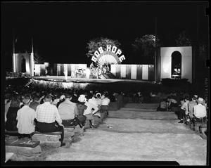 Audience, Stage and Performers at the Bob Hope Show in Oklahoma City, Oklahoma