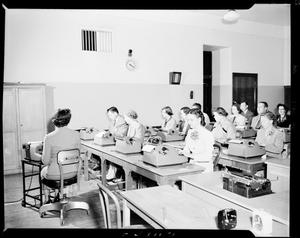 Group of People at IBM Typewriters in Oklahoma City, Oklahoma