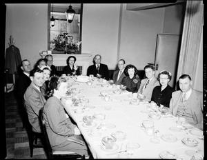 Men and Women at Banquet Tables for General Food Sales Company in Oklahoma City, Oklahoma