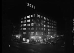 Night View of the OG&E Building in Oklahoma City, Oklahoma