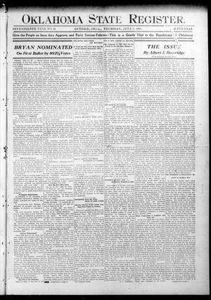 Oklahoma State Register. (Guthrie, Okla.), Vol. 17, No. 24, Ed. 1 Thursday, July 9, 1908