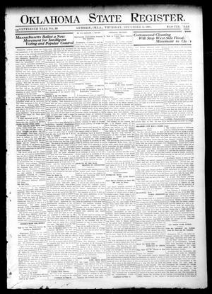 Primary view of object titled 'Oklahoma State Register. (Guthrie, Okla.), Vol. 17, No. 39, Ed. 1 Thursday, December 3, 1908'.