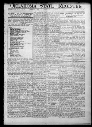 Oklahoma State Register. (Guthrie, Okla.), Vol. 19, No. 17, Ed. 1 Thursday, August 4, 1910