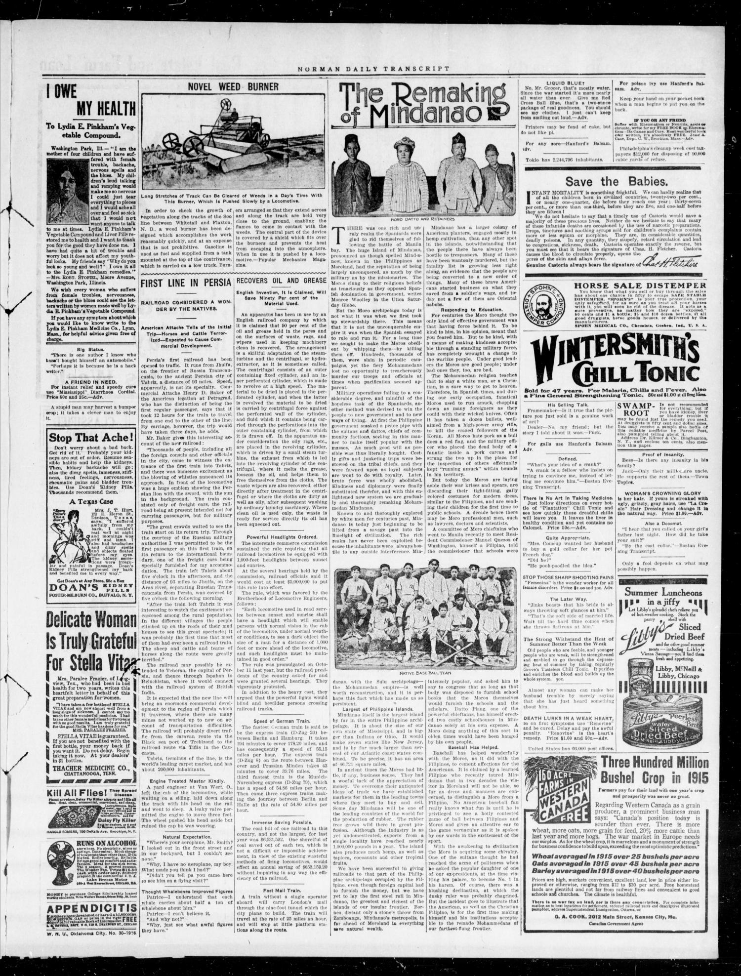 The Daily Transcript  (Norman, Okla.), Vol. 4, No. 48, Ed. 1 Monday, August 7, 1916
                                                
                                                    [Sequence #]: 3 of 4
                                                