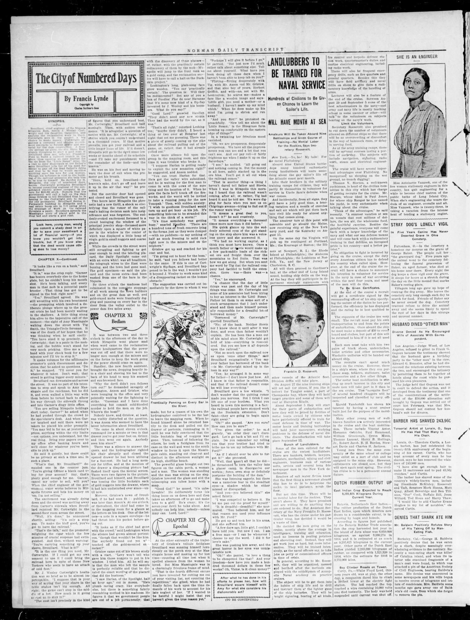 The Daily Transcript  (Norman, Okla.), Vol. 4, No. 53, Ed. 1 Monday, August 14, 1916
                                                
                                                    [Sequence #]: 2 of 4
                                                